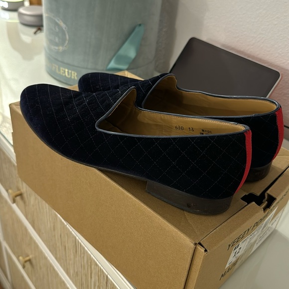 Del Toro Blue Suede Loafers Size 13 Made in Italy - Picture 1 of 7